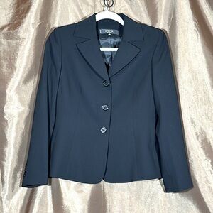 KASPER coat plus black mini skirt (business attire)